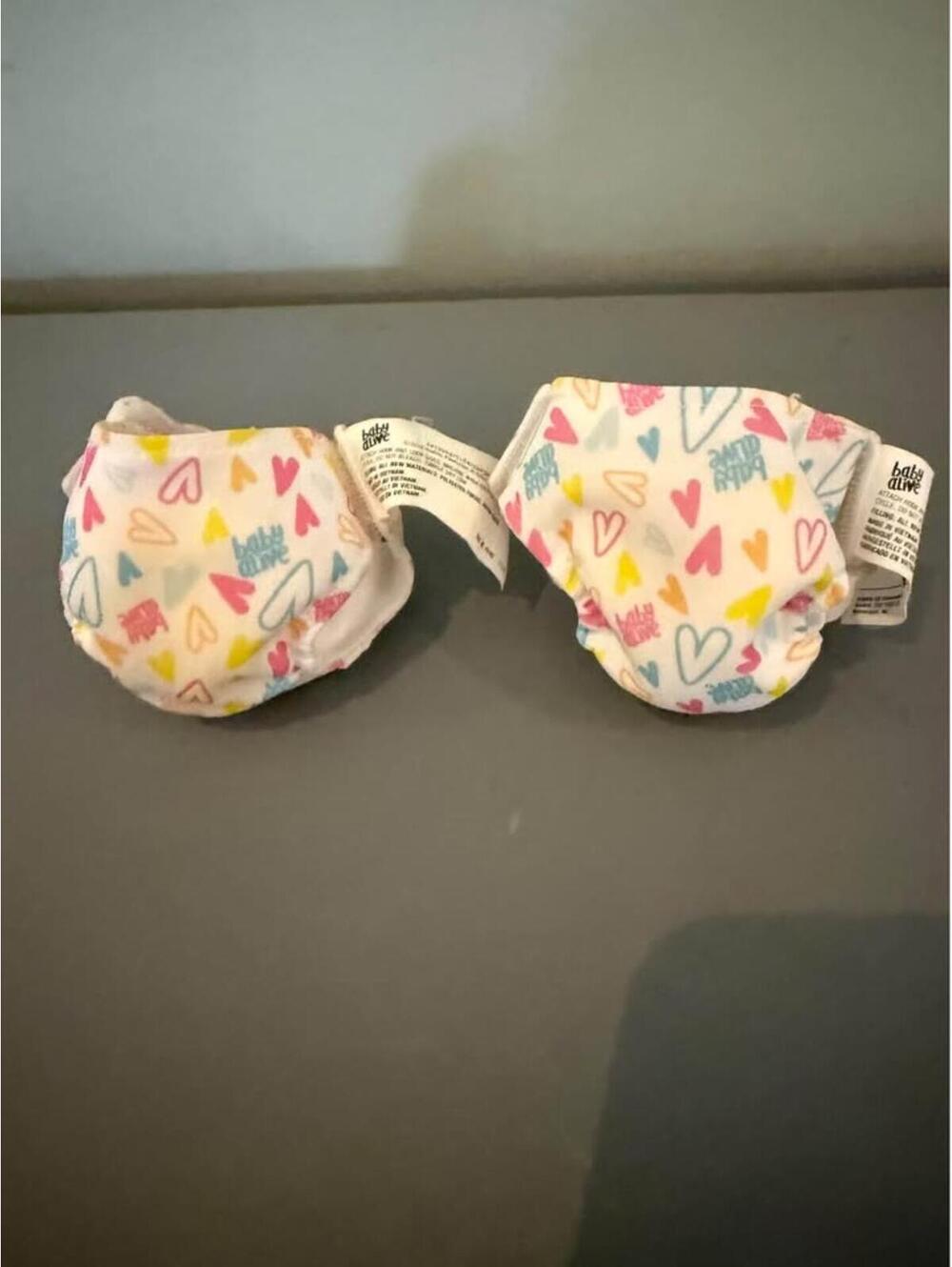 Vintage Baby Alive Doll Diapers 2-Pack Hearts